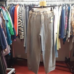 Denim Wide-Leg Barrel Jeans